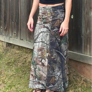 Camo Print Womens Maxi skirt Camouflage Skirt Camo Bridesmaid Wedding